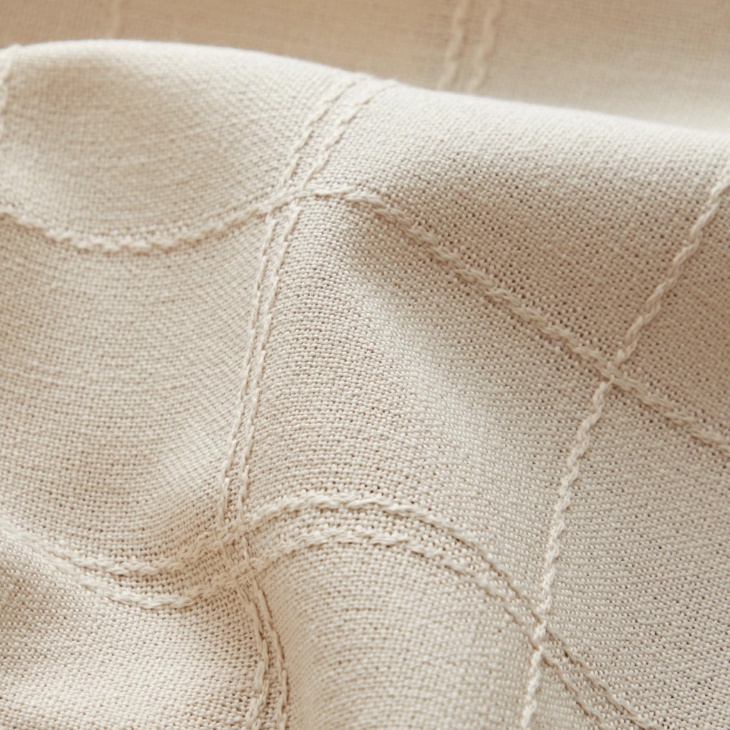 Linen Checked Square Table Cloth 60x60 Inch Neutral Beige