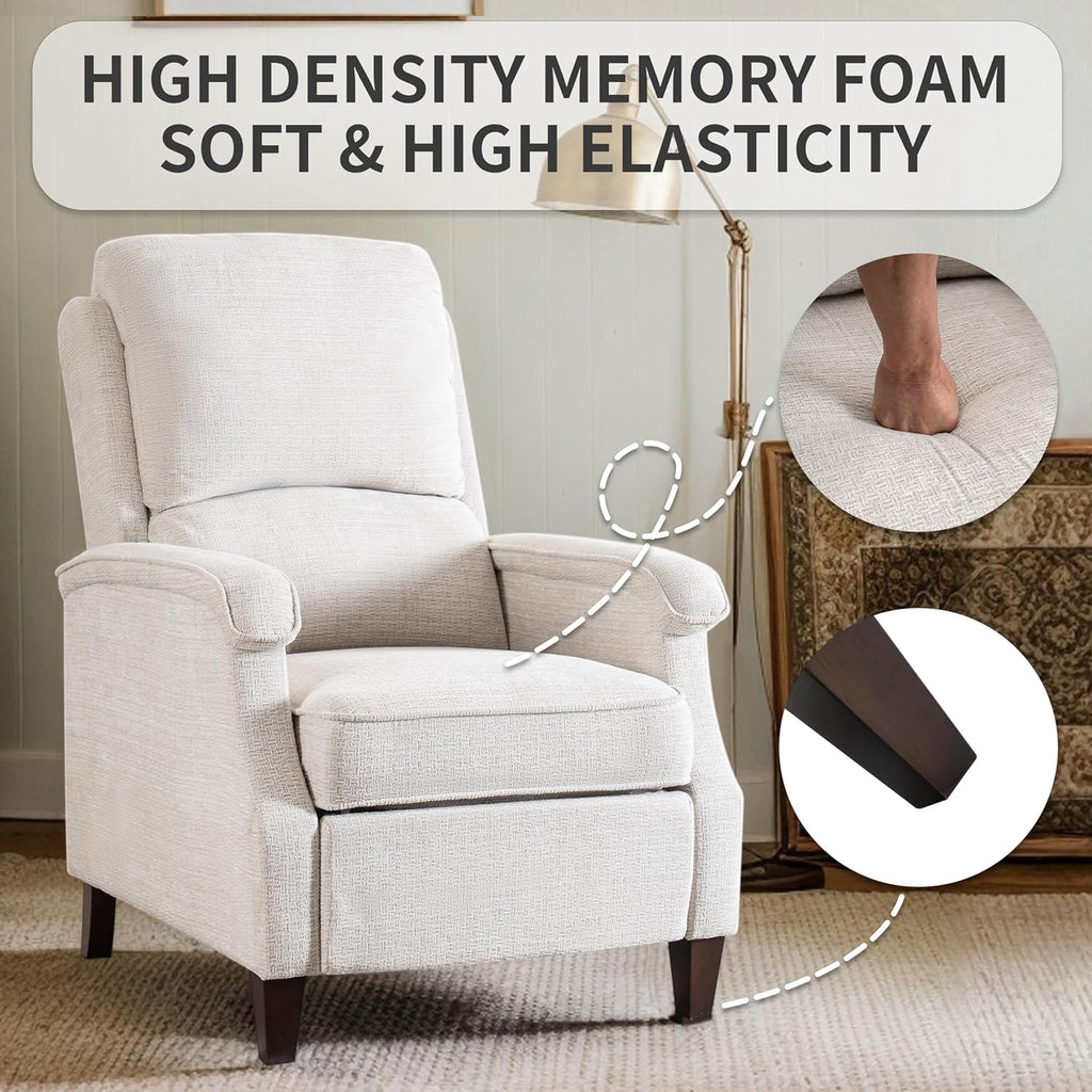 Recliner Chair, Fabric Recliner with Soft Armrest