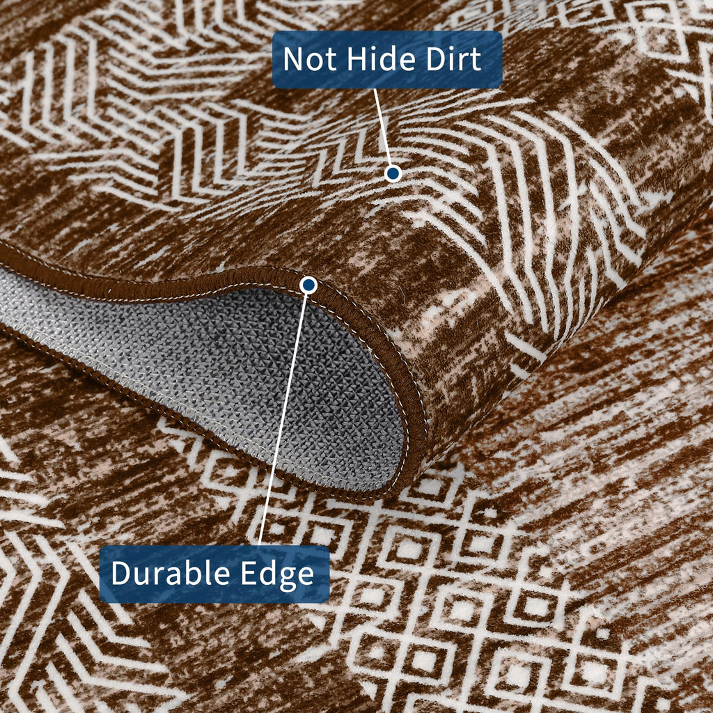 Round Area Rugs 6ft, Solid Washable Circle Rug