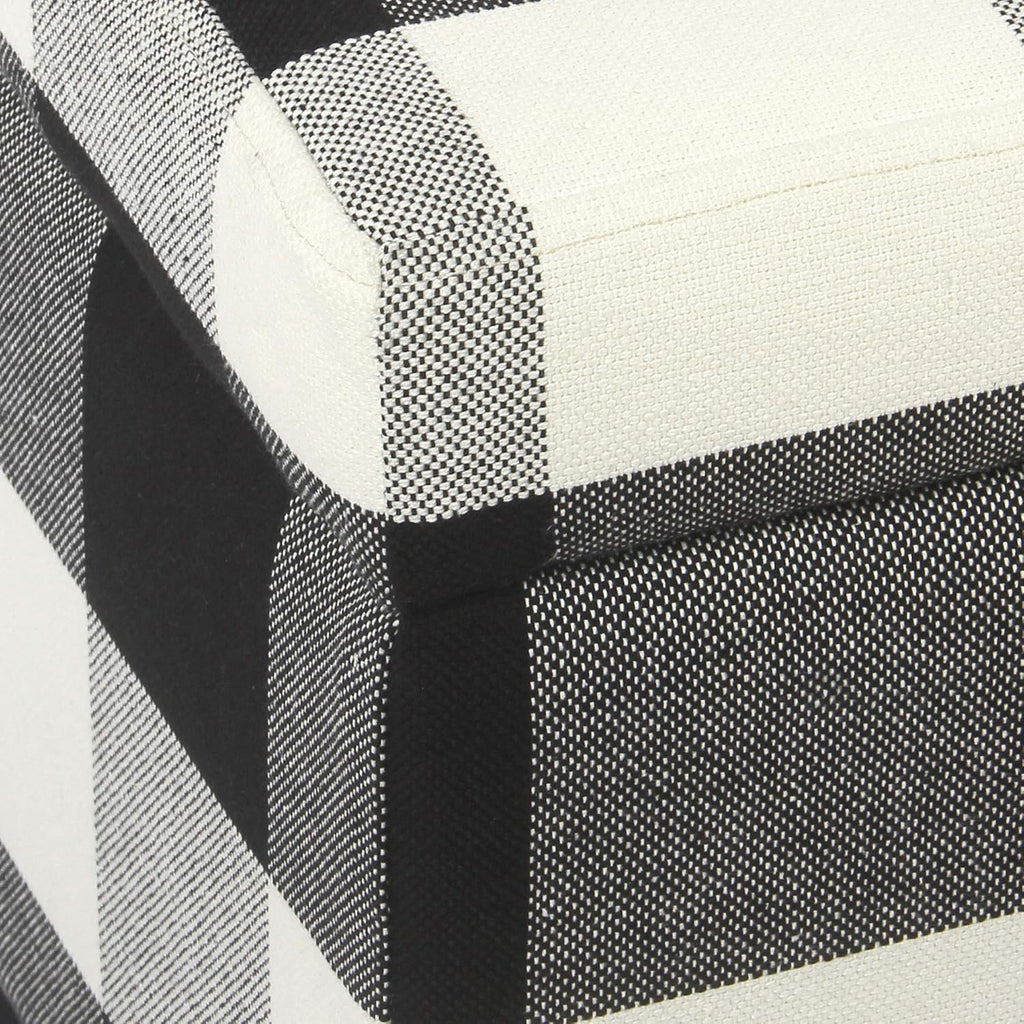 36" Storage Ottoman Bench with Hinged Lid - Black Buffalo Plaid
