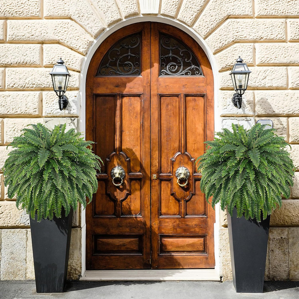 50" Artificial Boston Ferns, Fake Bush Plants, Large Faux Ferns with 96 Fronds for Outdoors Home Decor