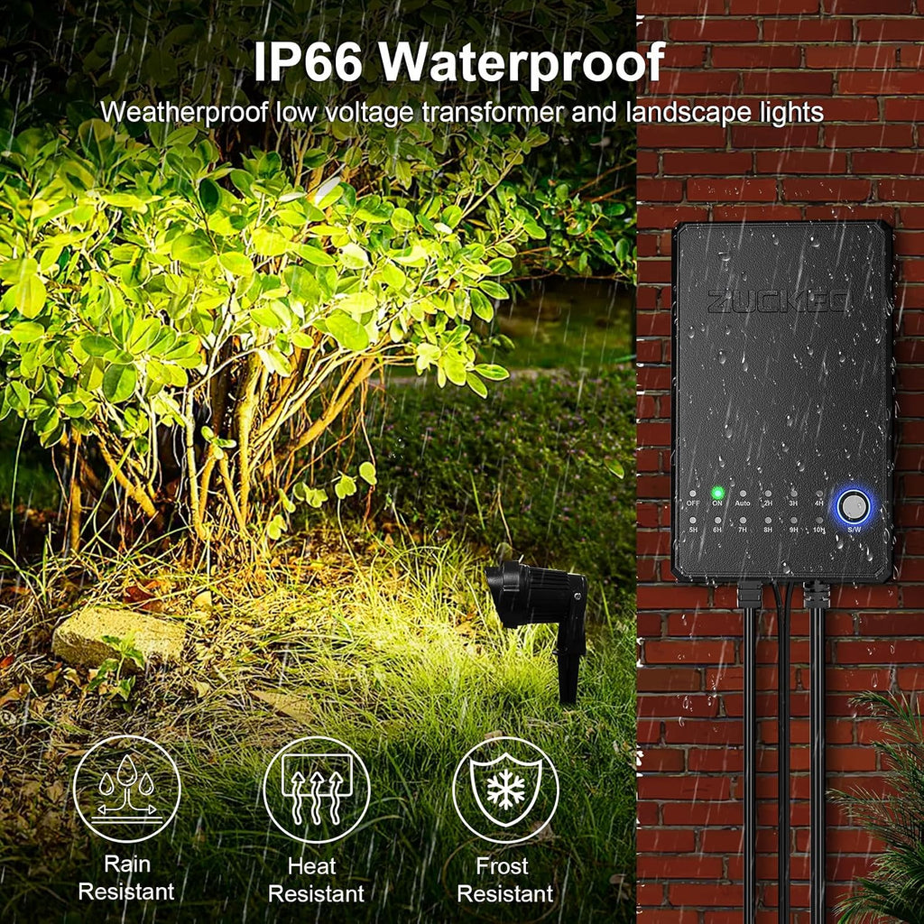 All-in-One Landscape Lighting Kit, 5W LED Low Voltage Landscape Lights with Transformer and 80FT Wire, Waterproof