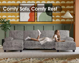 Sectional Couches for Living Room, U-Shaped Sofa Couch with Linen Fabric