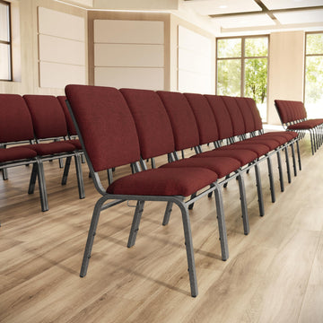 18.5" Wide Maroon Stacking Church Chair
