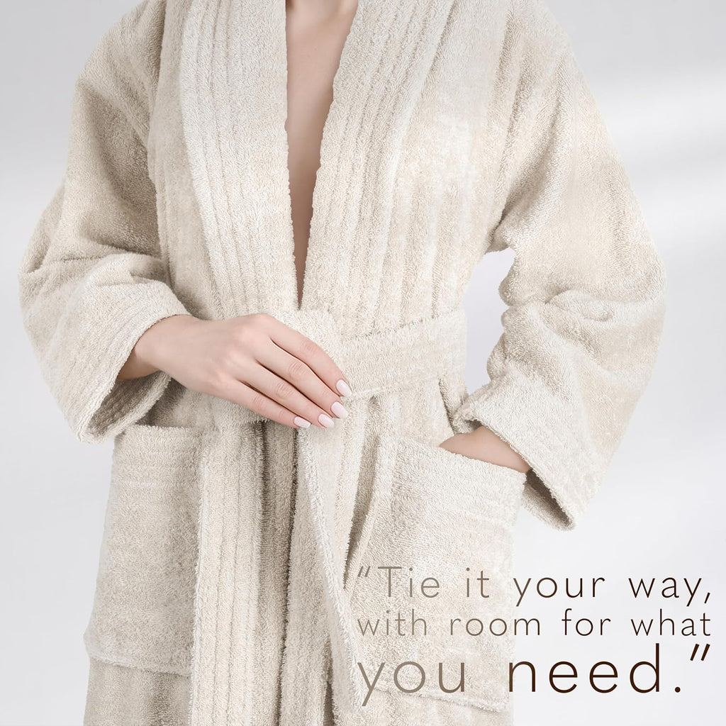 Women's 100% Cotton Terry Bathrobe - Soft, Absorbent, Quick Dry Turkish Robes for Women Quality Housecoat