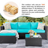 3 Pcs Patio Furniture Set,Outdoor Sectional Black Wicker Patio Conversation Set,All-Weather Rattan Patio Couch with