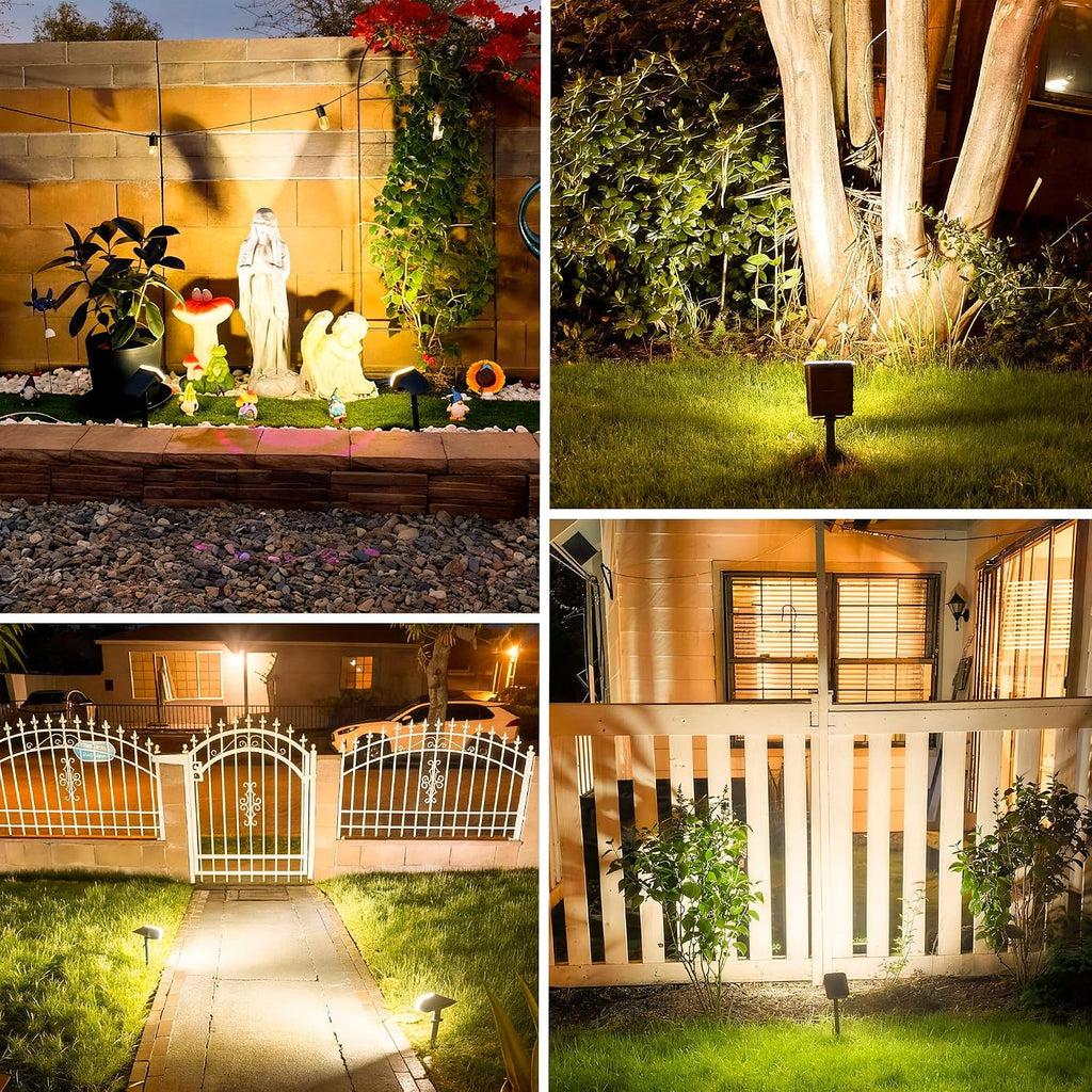 Solar Spotlights, Super Bright LED, 2 CCT Warm & Cool Light, Solarspot Lights for Outside Landscape Auto On/Off -2