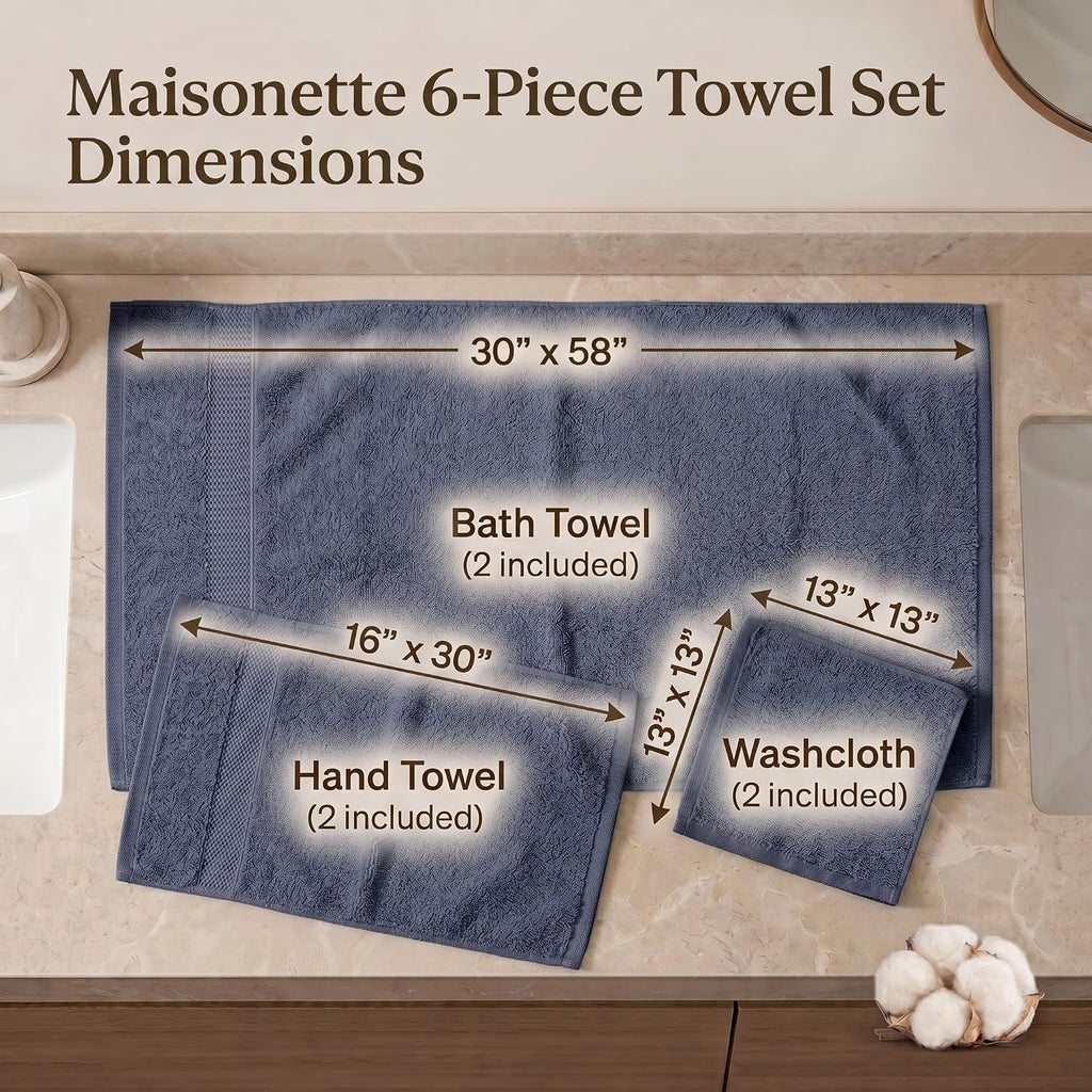 Elegance 100% Organic Cotton Turkish Bathroom Towels Set, Ideal Quick Dry Luxury Washcloths, Hand & Large Luxury Bath