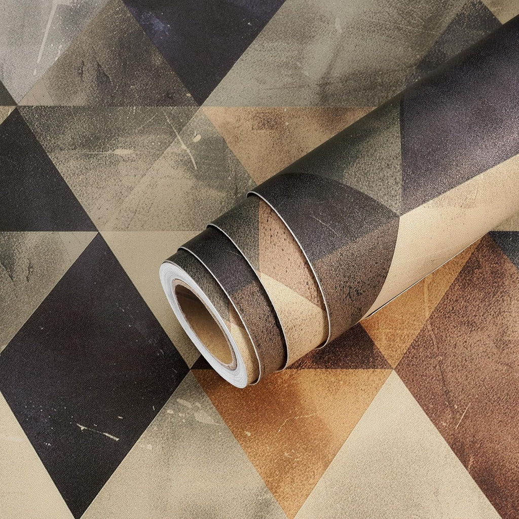 17.5x276 Retro Peel and Stick Wallpaper Geometric Mid Century Modern Wall Paper Removable Colorful Contact Paper