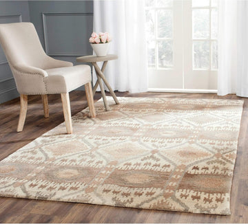 Wyndham Collection Area Rug - 10' x 14', Natural & Multi, Handmade Modern Wool, Ideal for High Traffic Areas in