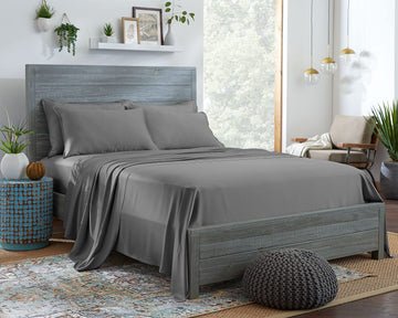 100% Organic Eucalyptus Bed Sheets King Size 4 Piece Set, Tencel Lyocell, Silky Soft & Smooth, Breathable, 16 Inch