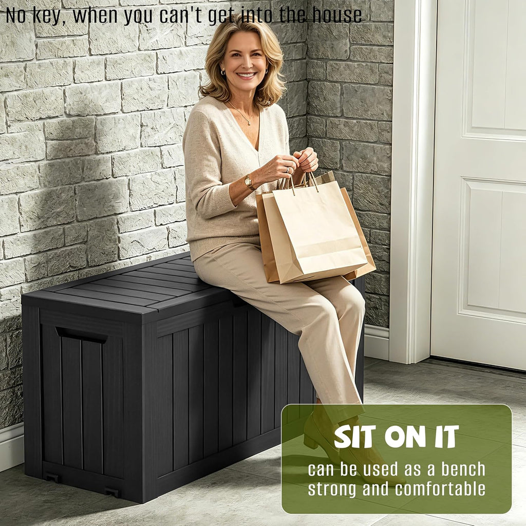 85 Gallon Package Delivery Boxes Outside Secure Waterproof Resin UV Resistant Lockable Mail Parcel Drop Mailbox Storage