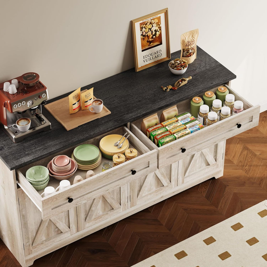 Buffet Cabinet with Storage, Sideboard Storage Cabinet with Drawers, Coffee Bar Cabinet, Kitchen Cabinet with Doors