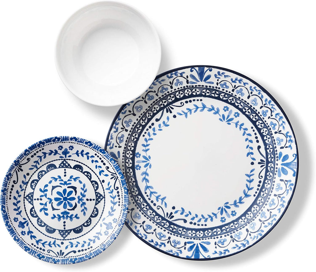 Vitrelle 18-Piece Service for 6 Dinnerware Set, Triple Layer Glass and Chip Resistant