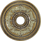 Ceiling Medallion, Hand Applied Venetian Patina with Giled Accents, 22.5"Dx1.5"H
