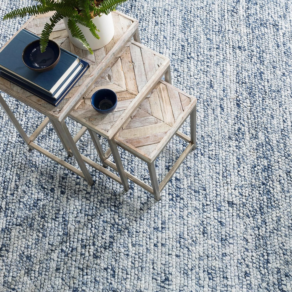 Niels Navy Solid Handwoven Rug, 2'x3'