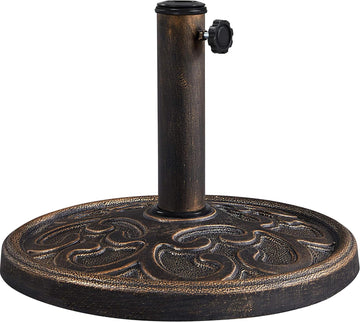 22lbs Heavy Duty Round Antiqued Umbrella Base All Weather Umbrella Stand for Outoor Patio - Bronze