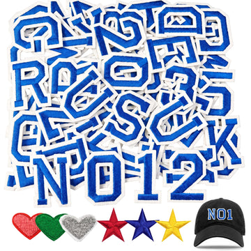 Iron On Letters and Numbers Patches for Clothing, 2" Embroidery Alphabet Letterman Jacket Patche A-Z & 0-9 Applique