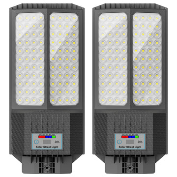 2026 New Solar Street Light, Solar Street Lights Outdoor Waterproof Dusk to Dawn 7000K LED Security Flood Light with