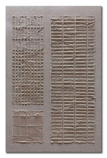 Hand-Painted Beige and White Texture Abstract Wall Art Oil Painting 45x30 inch Contemporary Minimalist Art Home Wall