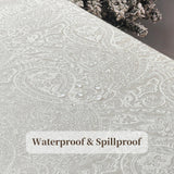 Jacquard Rectangle Tablecloth, Floral Design Thick Kitchen Dining Table Cloth, Waterproof Wrinkle Fr