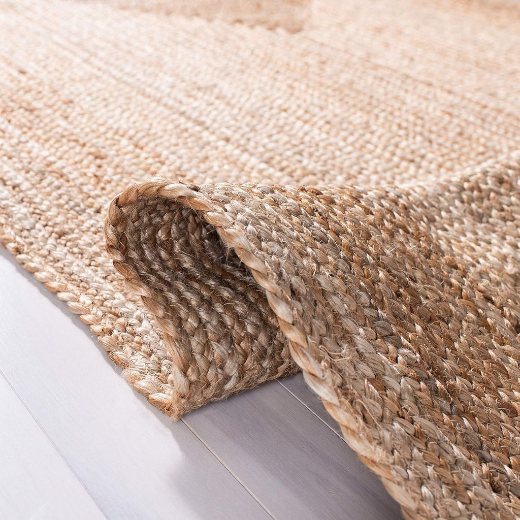 Area Rug 8x10 Oval - Cape Cod Collection - Large - Natural Brown, Handmade Braided Flat Weave Jute (CAP252A)