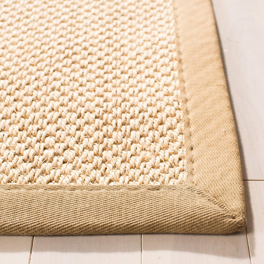 Area Rug 9x12 - Natural Fiber - Large - Maize & Linen Color, Sisal, Woven Design with Border
