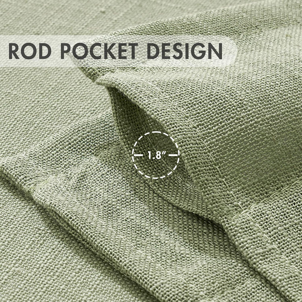 Spring Linen Textured Kitchen Window Curtains over Sink Semi Sheer Farmhouse Small Curtains for Cafe