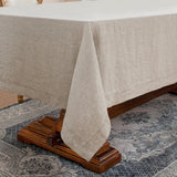 Linen World Linen Tablecloth,100% French Linen Natural Tablecloth 90" x 60" Inch,Washable Rectangula
