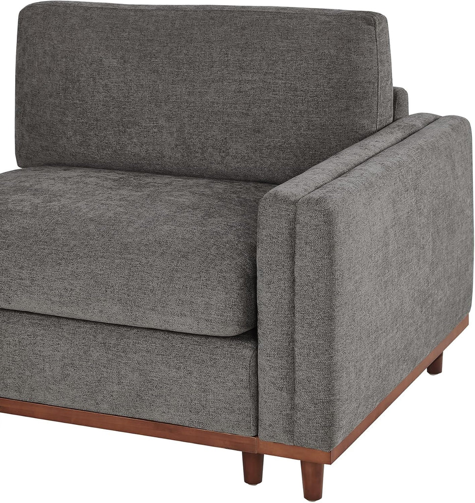 118" Super Large Luxury Sectional Modular Sofa, Down Filled, 4 Seat Couch, Grey