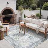 Outdoor & Indoor Area Rug 5'x8', Waterproof, Non-Shedding, Easy Cleaning, Boho Mat for Patio, Living