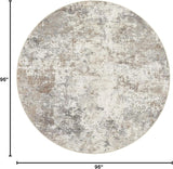 8ft Round Area Rug Living Room Rugs - 8x8 Washable Neutral Modern Abstract Soft Thin Rug Indoor Floo