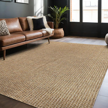 Easy Jute Rugs 8x10 Natural Color Living Room Indoor Outdoor Area Rug Farmhouse and Kitchen Rug High Traffic Easy to