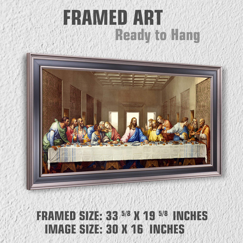 The Last Supper Black Silver Frame 33.6x19.6
