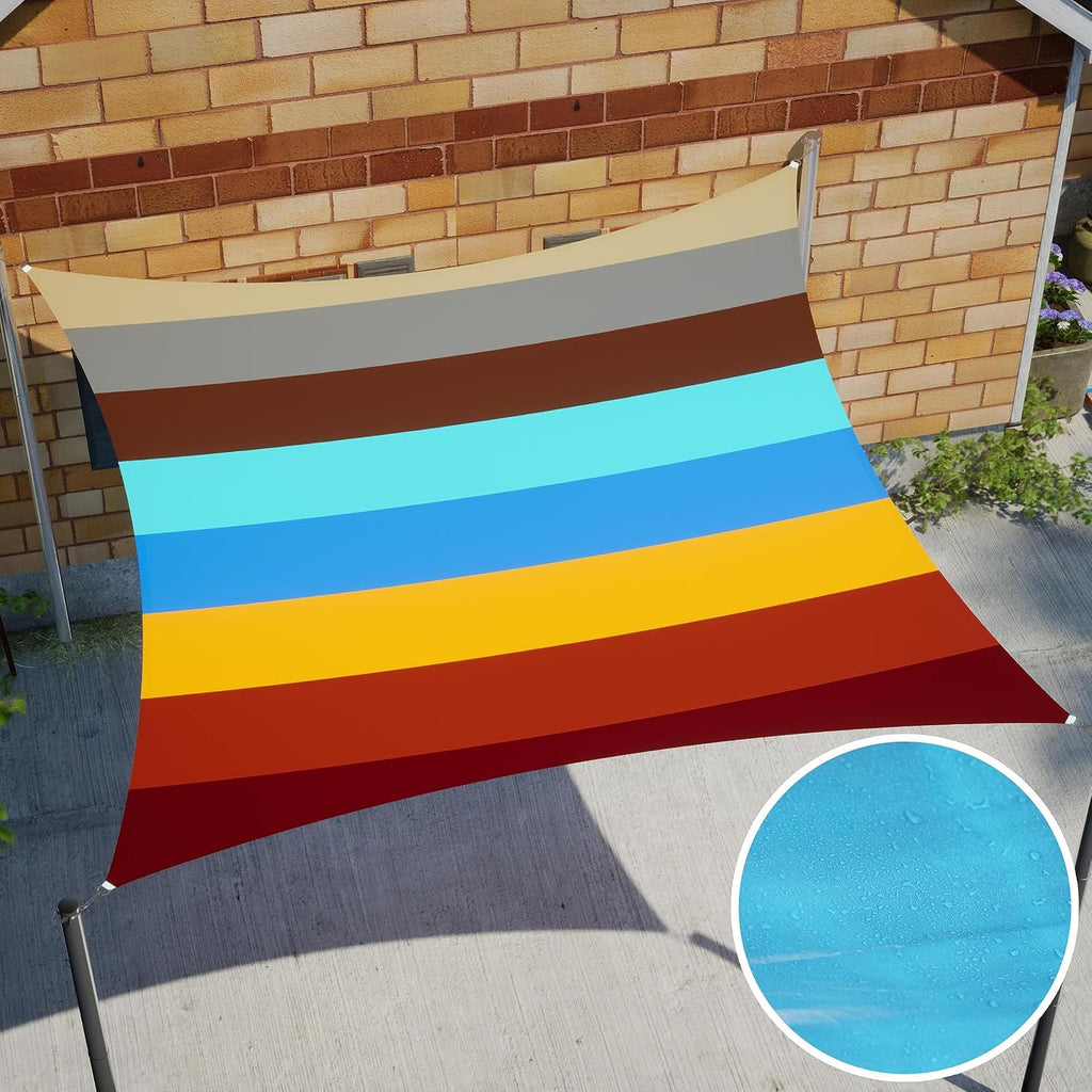 16' x 16' x 16' Beige Triangle Waterproof Sun Shade Sail Canopy Awning, UPF50+ 95% UV Blockage & Water Resistant