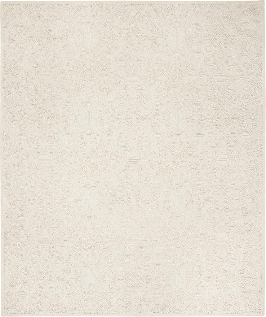 X Area Rug - 9' x 12', Ivory, Handmade Wool