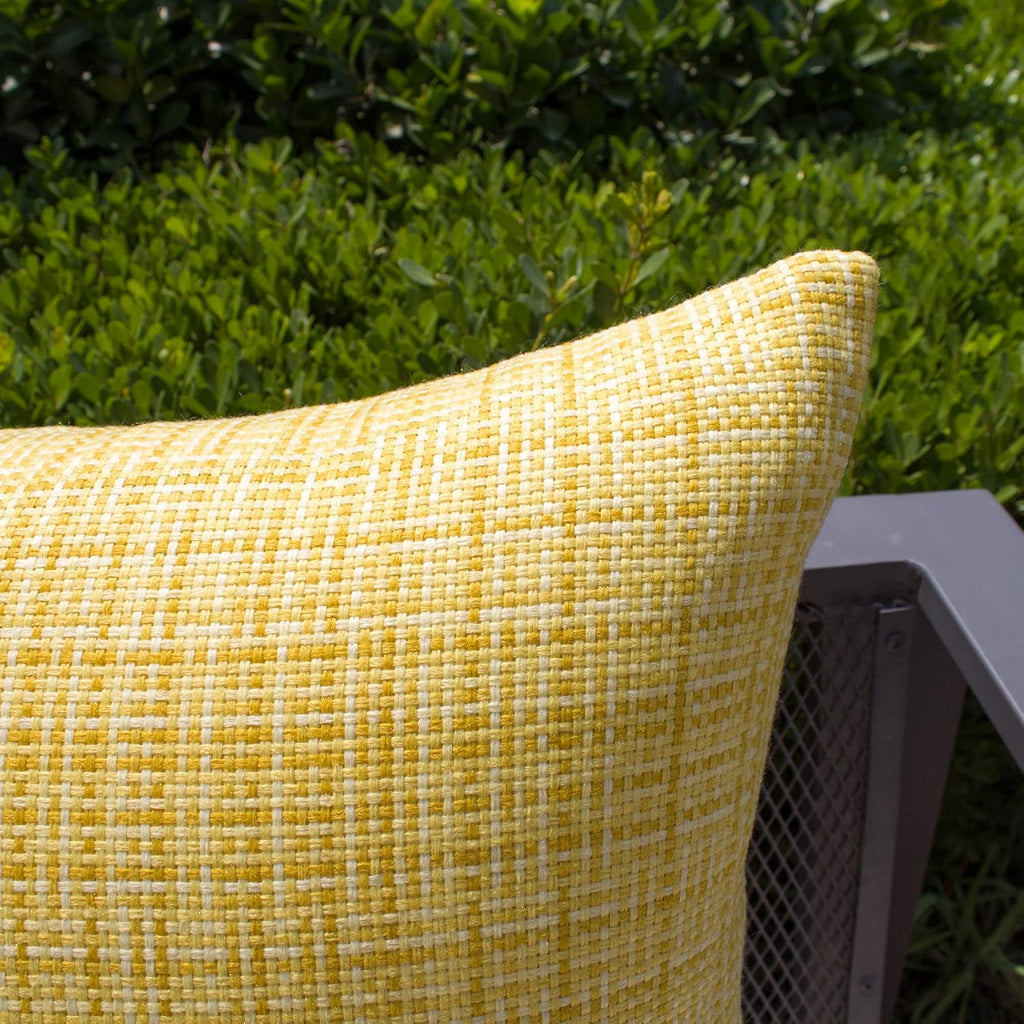 Pack of 2 Decorative Outdoor Waterproof Throw Pillow Covers Stripe Square Pillowcases Modern Cushion Cases