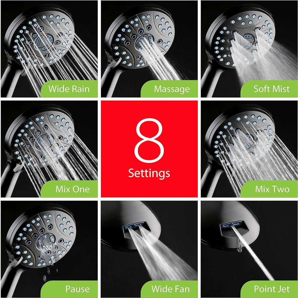 AquaCare High Pressure 8-mode Handheld Shower Head