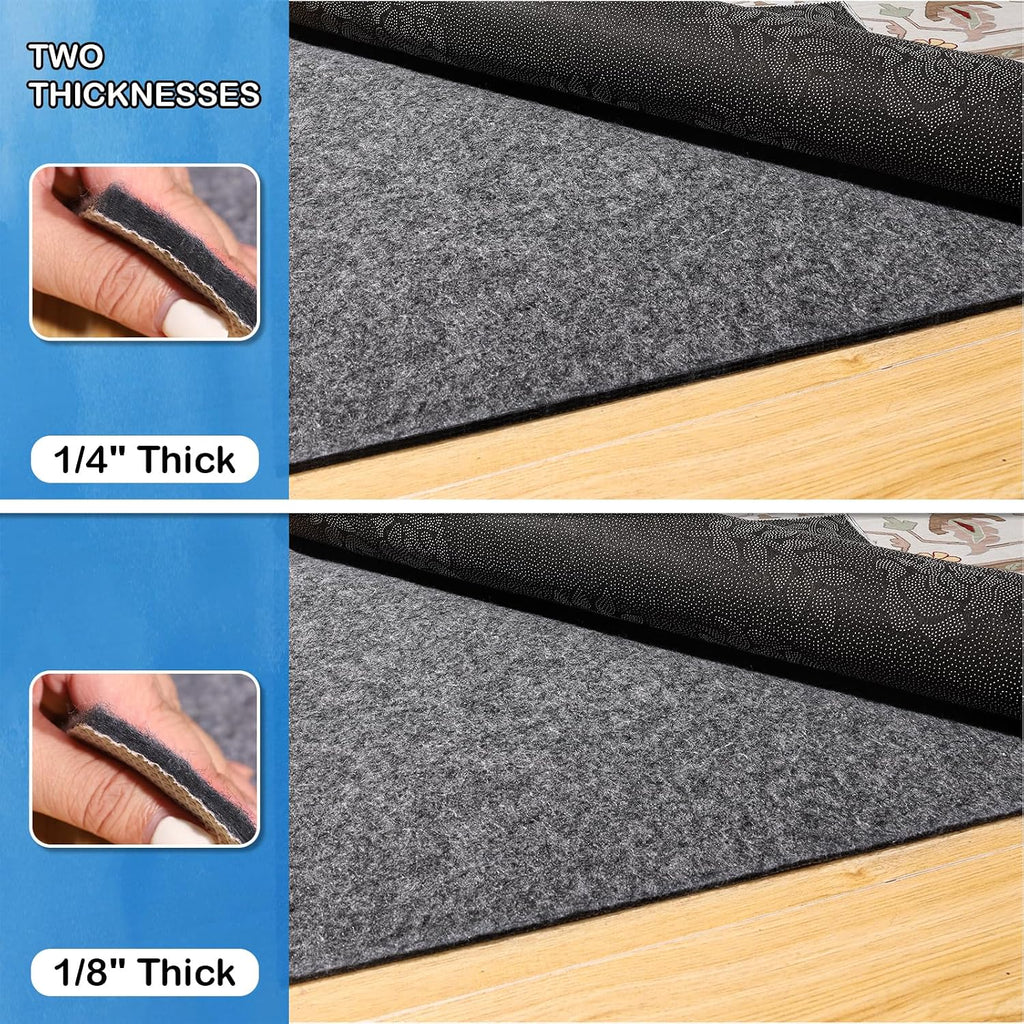 Non-Slip Rug Pads 9 x 12 ft, 100% Waterproof Extra Large Area Rugs Non Skid Rug Pad for All Floors and Finishes