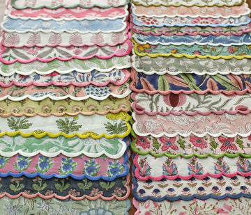 Hand Block Print Cloth Napkins, Mix Random, 9x9 Inch, Set of 6