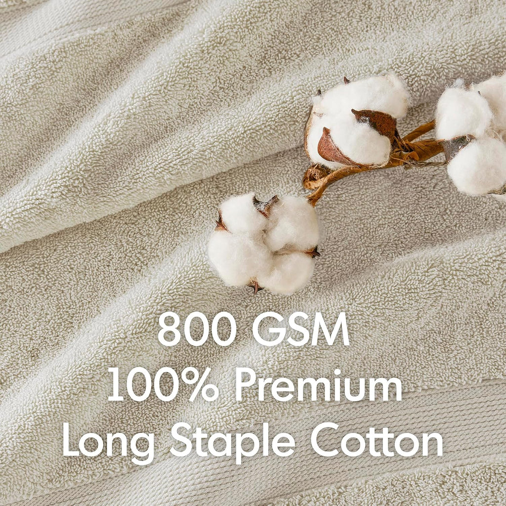 Park Cotton Bath Sheet 2 Piece Oversized, 800GSM, 34" x 68" Natural | Long Staple, Highly Absorbent Bath Towel