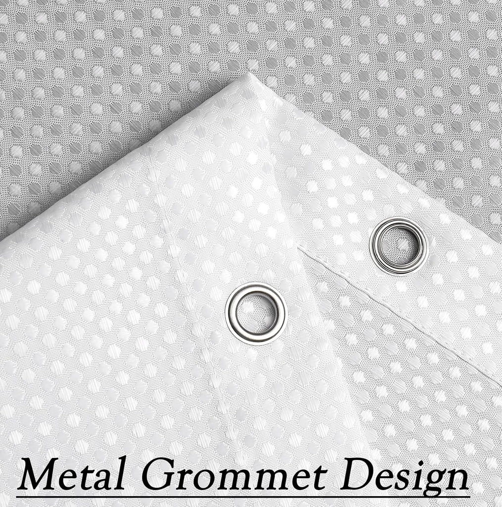 Waffle Weave Grey Shower Curtain Ombre Water Resistant Hotel Spa Bathroom Decorative Shower Curtain with Grommet No