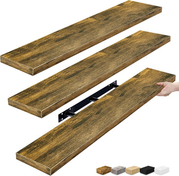 Floating Shelves for Wall - 48 Inch Long Bathroom Shelves, Wall Decor & Book Storage - Mounted Floating Shelf with