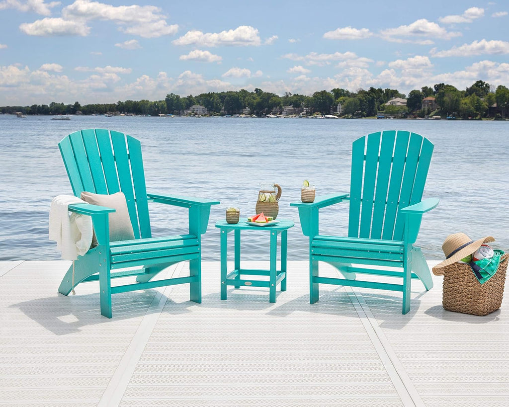 Nautical Curveback Adirondack Chair, HDPE Outdoor Patio Furniture for Deck, Pool, Garden, Made in USA