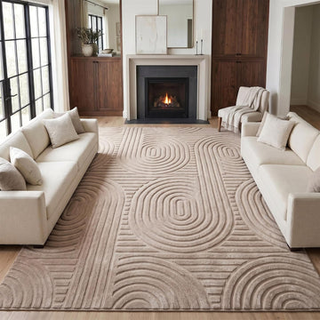 Brown Solid Color Area Rug, Large Modern Living Room Rug