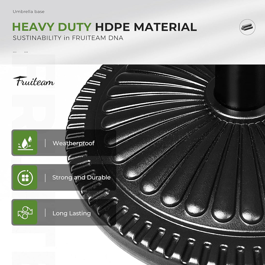 15" 23 lbs Round Patio Umbrella Base Pre-Filled Umbrella Stand Sun-Flower-Pattern Heavy Duty Market Umbrella Base Stand