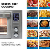 Digital 11-In-1 Air Fryer Toaster Oven Combo 26 Qt Convection Rotisserie Dehydrator Bake Broil 1800 Watts