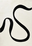 Abani Black and Cream Area Rug | 5' x 8' White Abstract Swirl Wave Carpet | Beige/Ivory Geometric Wave Design | for