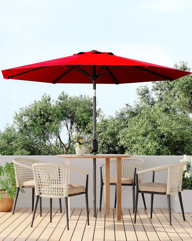 Patio Umbrella Outdoor, Market Umbrella, Table Umbrella with Push Button Tilt and Crank