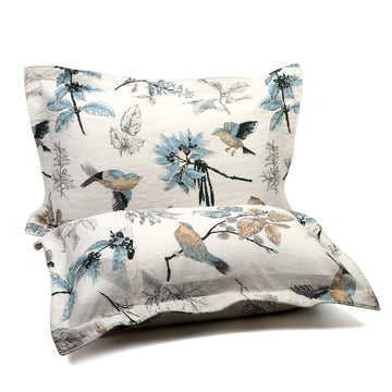 100% Cotton Quilted Pillow Shams Set of 2 Standard Size Bird American Country Pillow Shams Bedroom Decor (Bird)